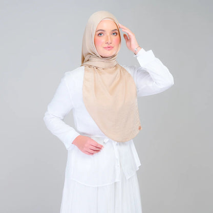 Instant Tag n' Go Shawl | Textured Silk in Nude Sand