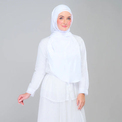 Instant Tag n' Go Shawl | Textured Silk in Pure White
