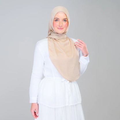 Instant Tag n' Go Shawl | Textured Silk in Nude Sand