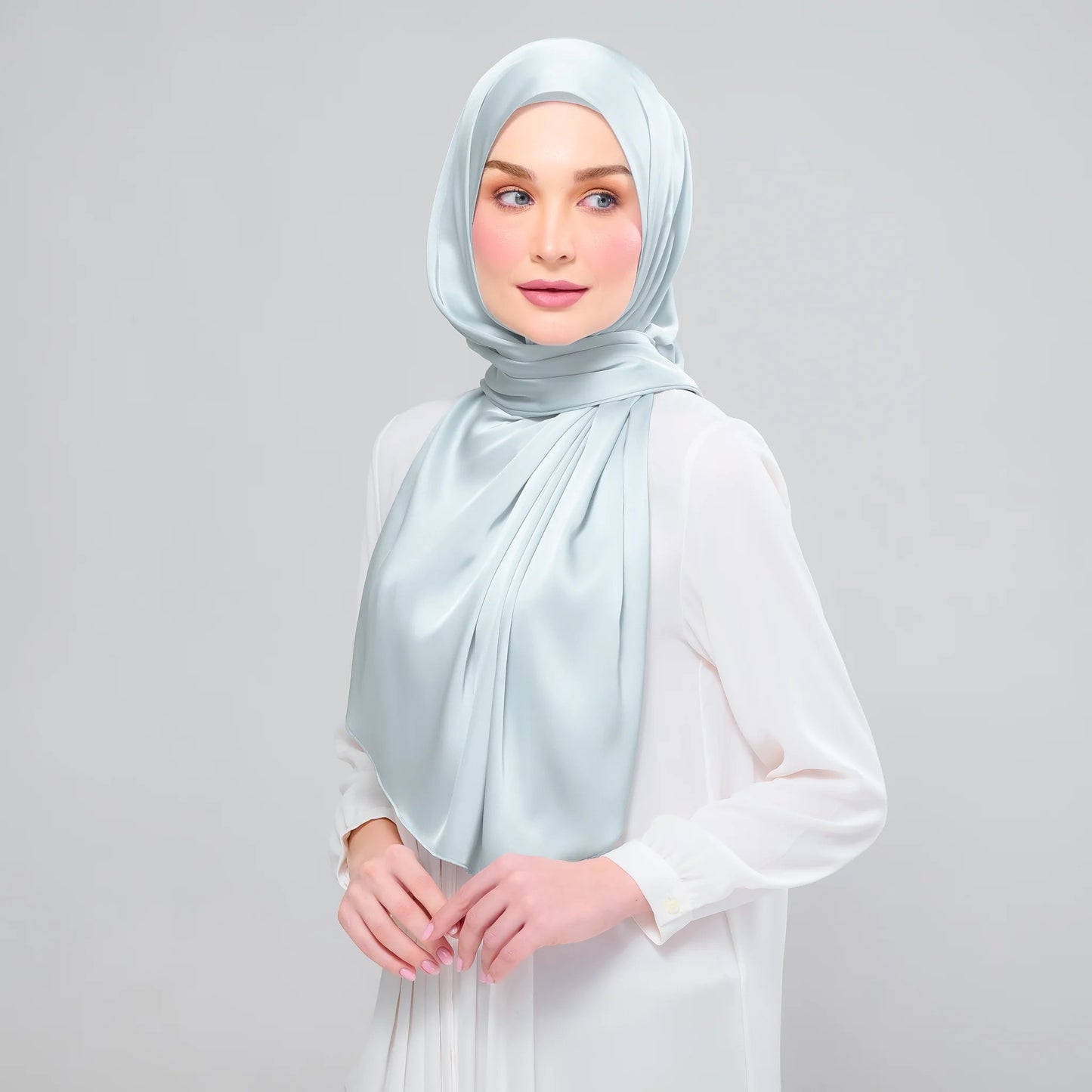 Instant Tag n' Go Shawl | Satin Silk in Caribbean Mint