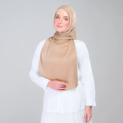 Instant Tag n' Go Shawl | Textured Silk in Caramel Latte