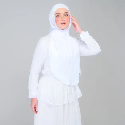 Instant Tag n' Go Shawl | Textured Silk in Pure White