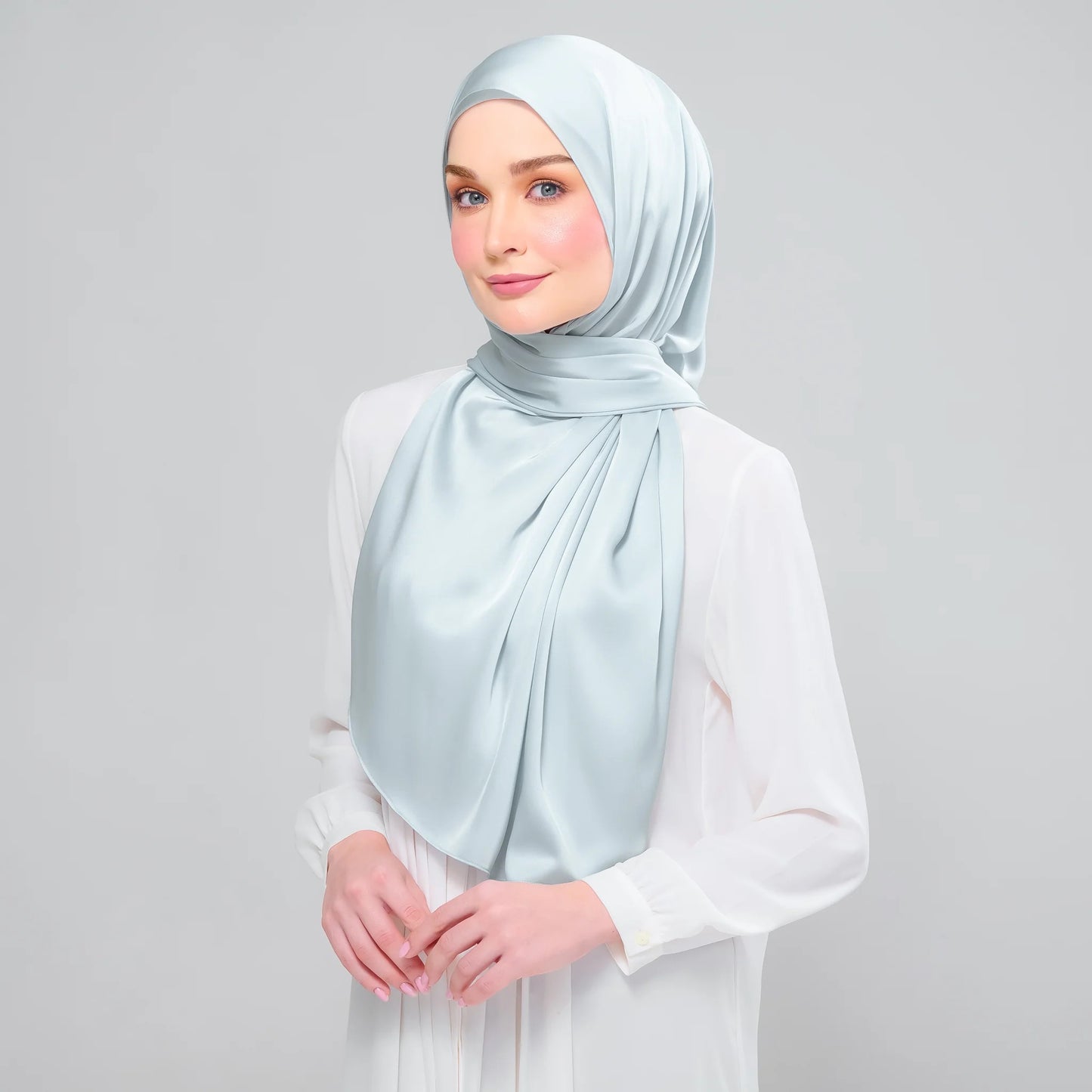 Instant Tag n' Go Shawl | Satin Silk in Caribbean Mint