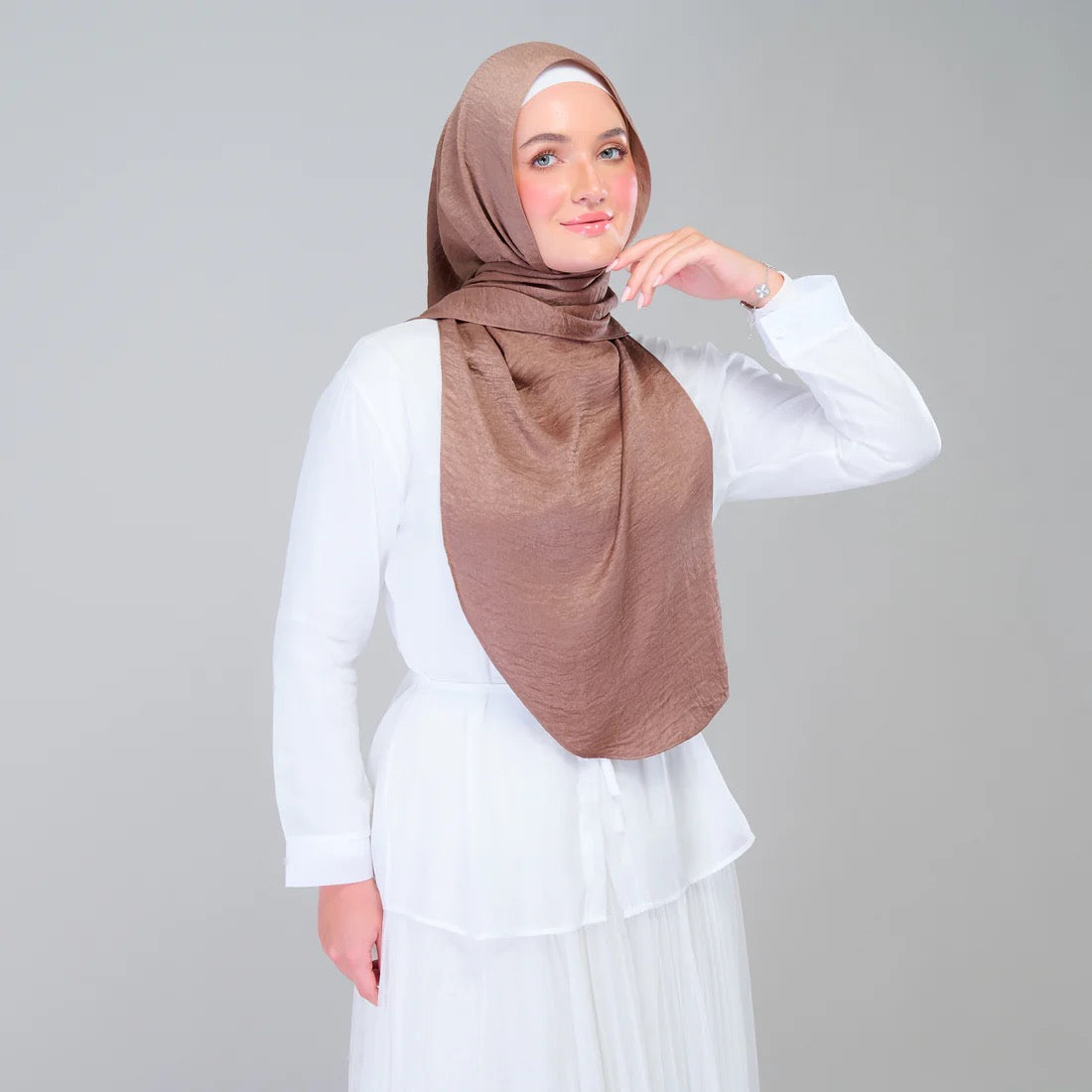 Instant Tag n' Go Shawl | Textured Silk in Mocha