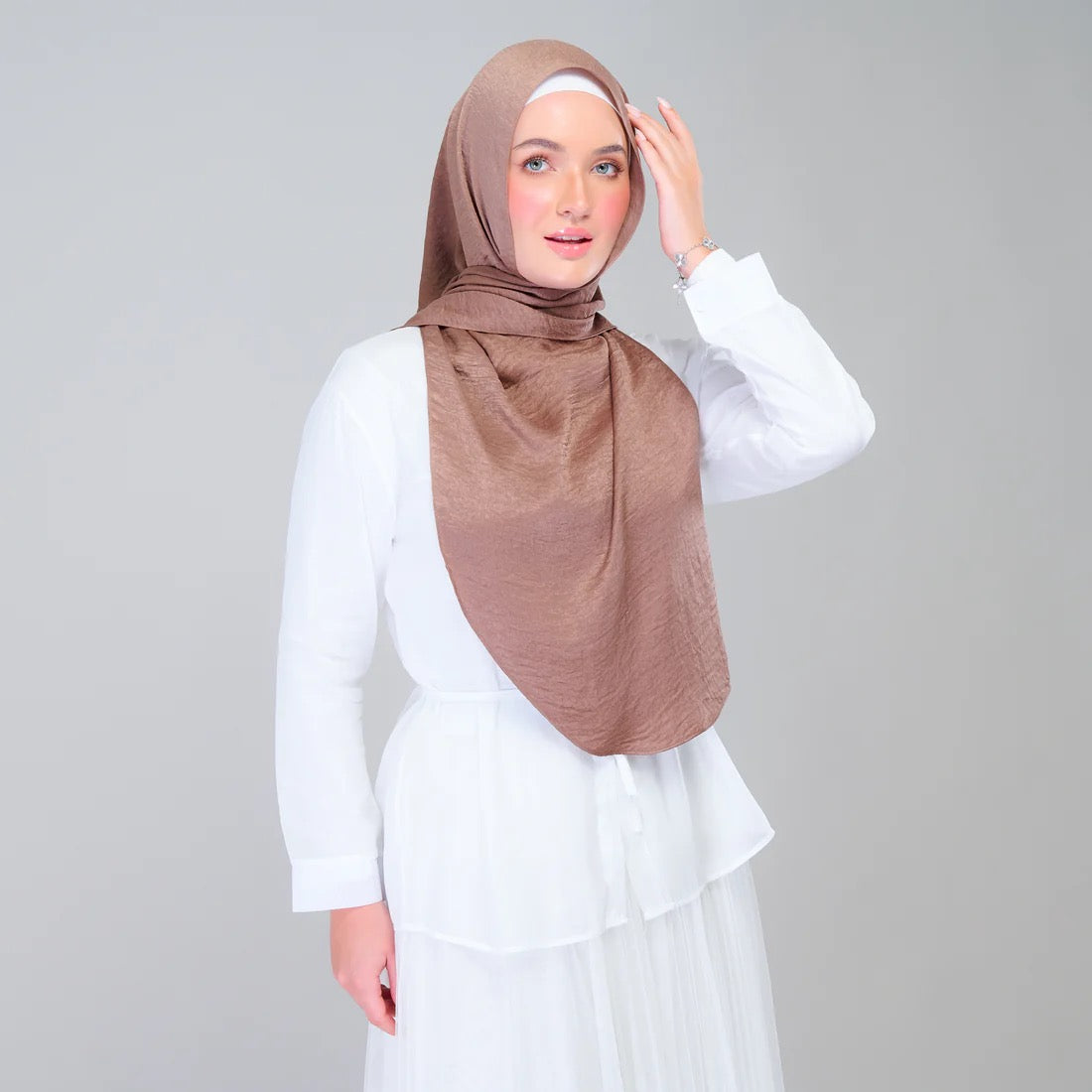 Instant Tag n' Go Shawl | Textured Silk in Mocha