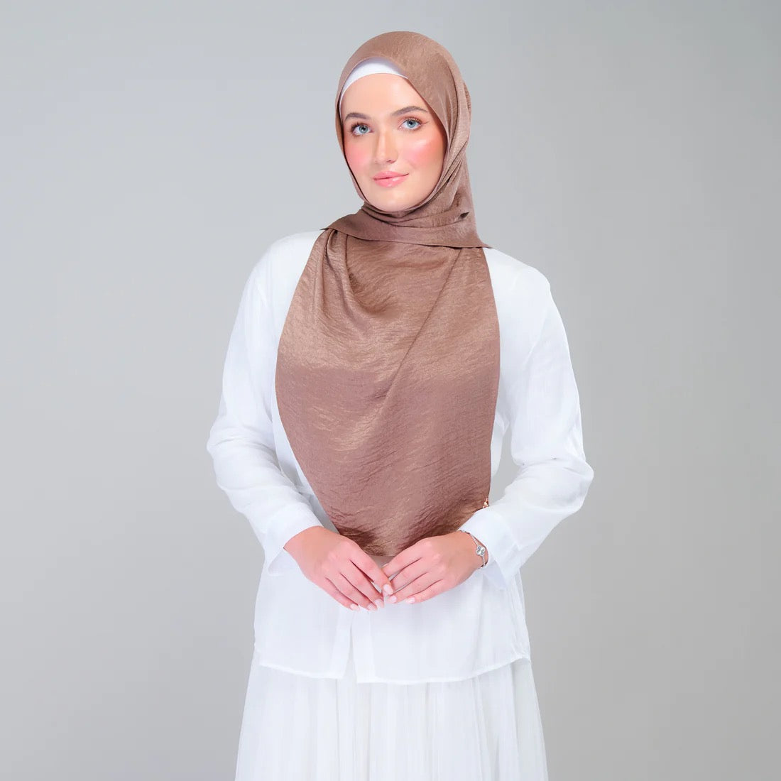 Instant Tag n' Go Shawl | Textured Silk in Mocha