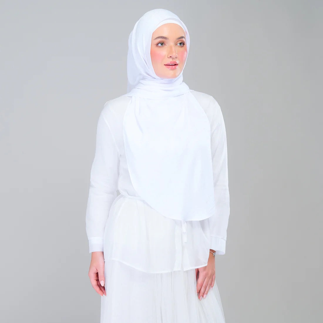Instant Tag n' Go Shawl | Textured Silk in Pure White