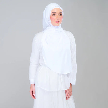 Instant Tag n' Go Shawl | Textured Silk in Pure White