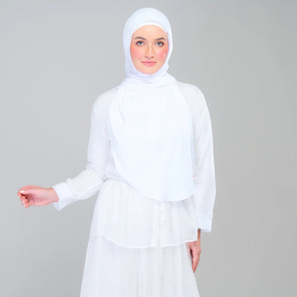 Instant Tag n' Go Shawl | Textured Silk in Pure White