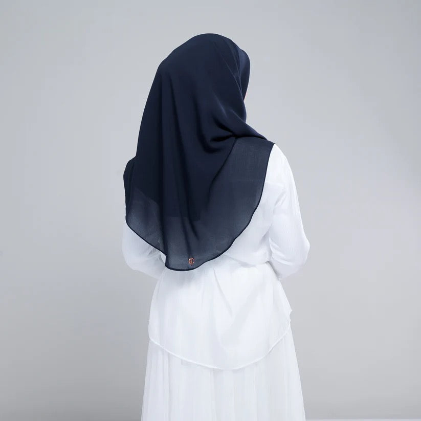 Instant Square Tag n' Go | Cotton Voile in Navy Blue