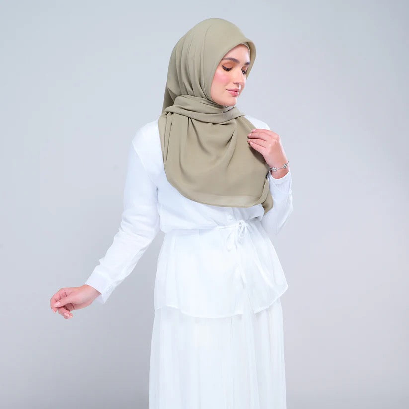 Instant Square Tag n' Go | Cotton Voile in Matcha Taupe
