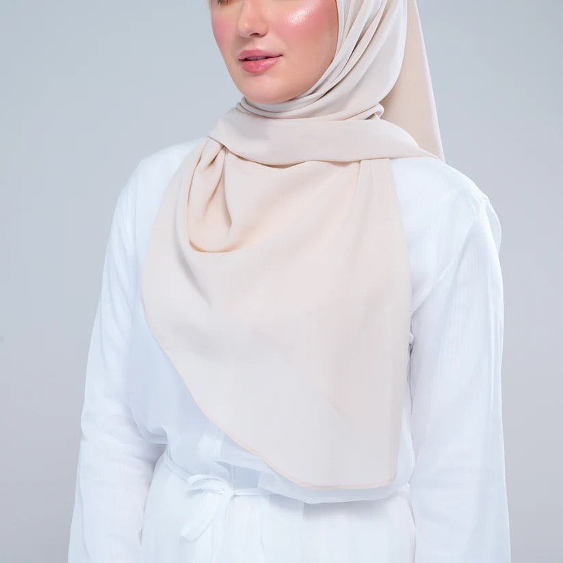 Instant Square Tag n' Go l Cotton Voile in Light Beige