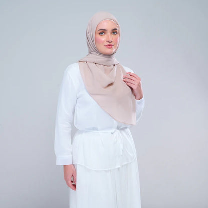 Instant Square Tag n' Go | Cotton Voile in Khaki Taupe