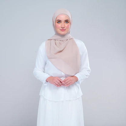 Instant Square Tag n' Go | Cotton Voile in Khaki Taupe