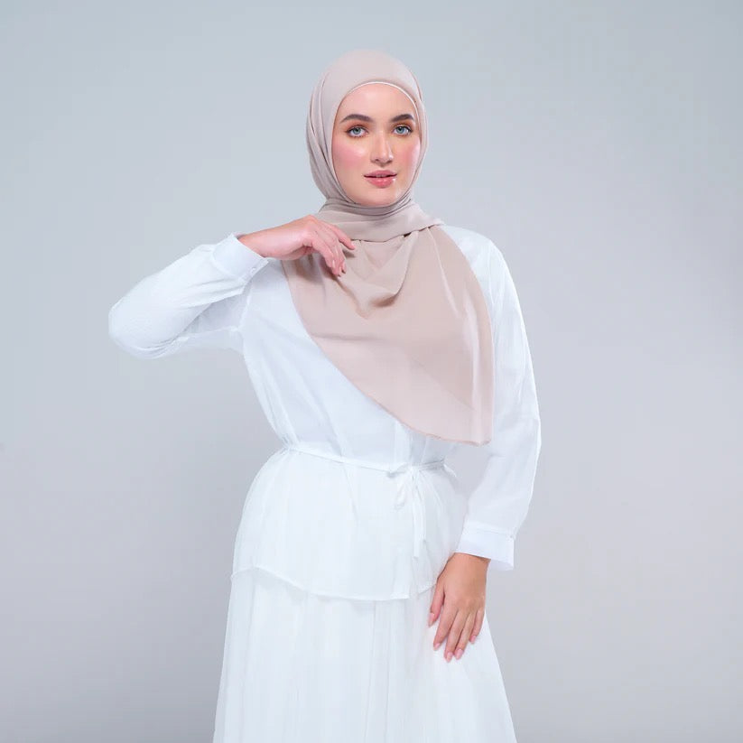 Instant Square Tag n' Go | Cotton Voile in Khaki Taupe