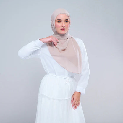 Instant Square Tag n' Go | Cotton Voile in Khaki Taupe