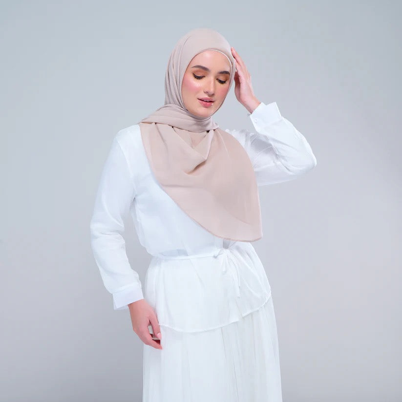 Instant Square Tag n' Go | Cotton Voile in Khaki Taupe