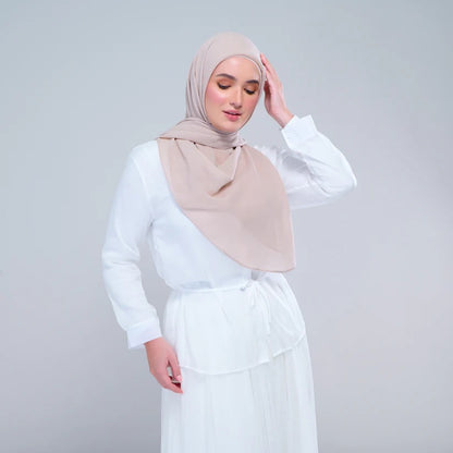 Instant Square Tag n' Go | Cotton Voile in Khaki Taupe
