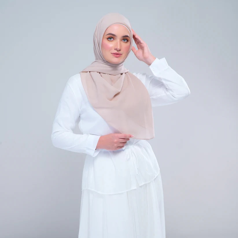 Instant Square Tag n' Go | Cotton Voile in Khaki Taupe