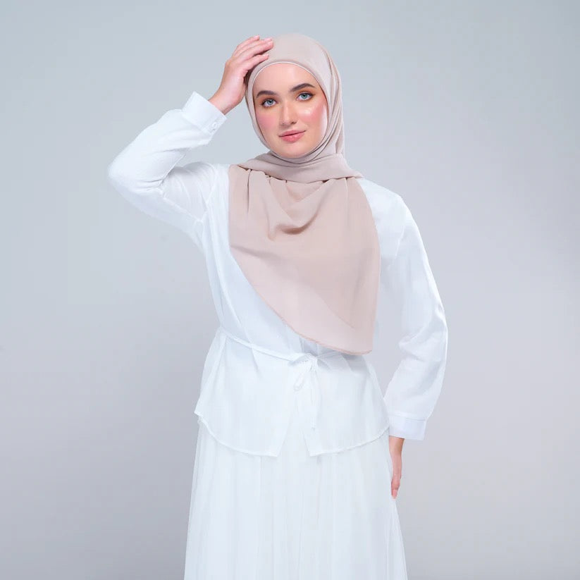 Instant Square Tag n' Go | Cotton Voile in Khaki Taupe