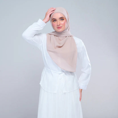 Instant Square Tag n' Go | Cotton Voile in Khaki Taupe