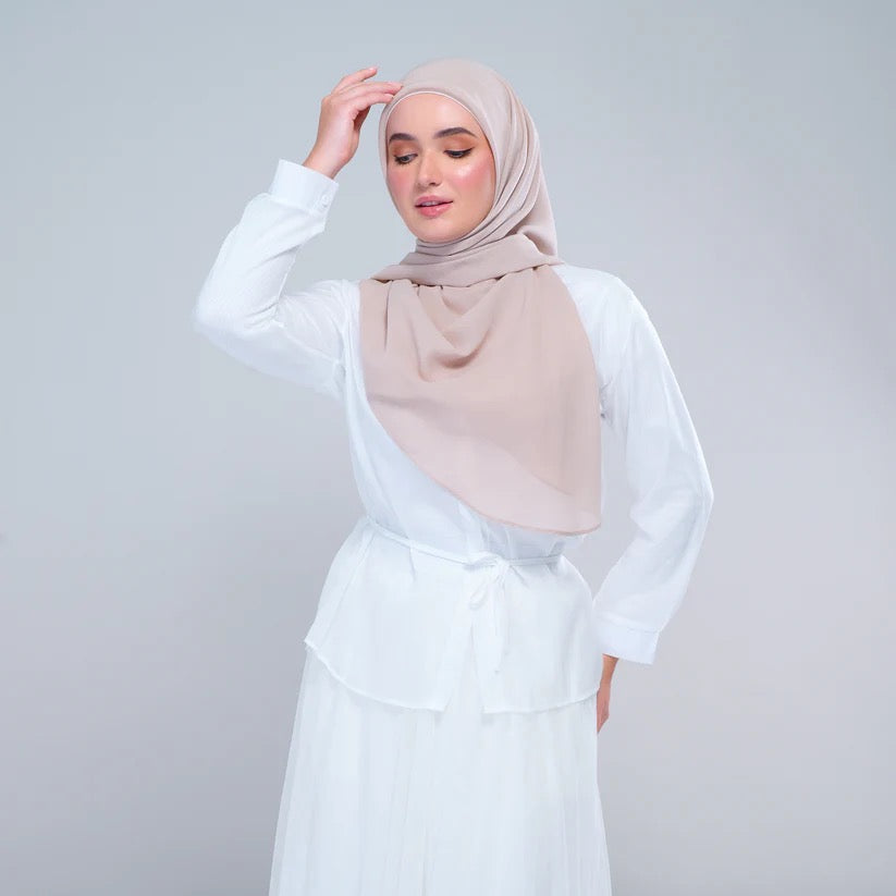 Instant Square Tag n' Go | Cotton Voile in Khaki Taupe