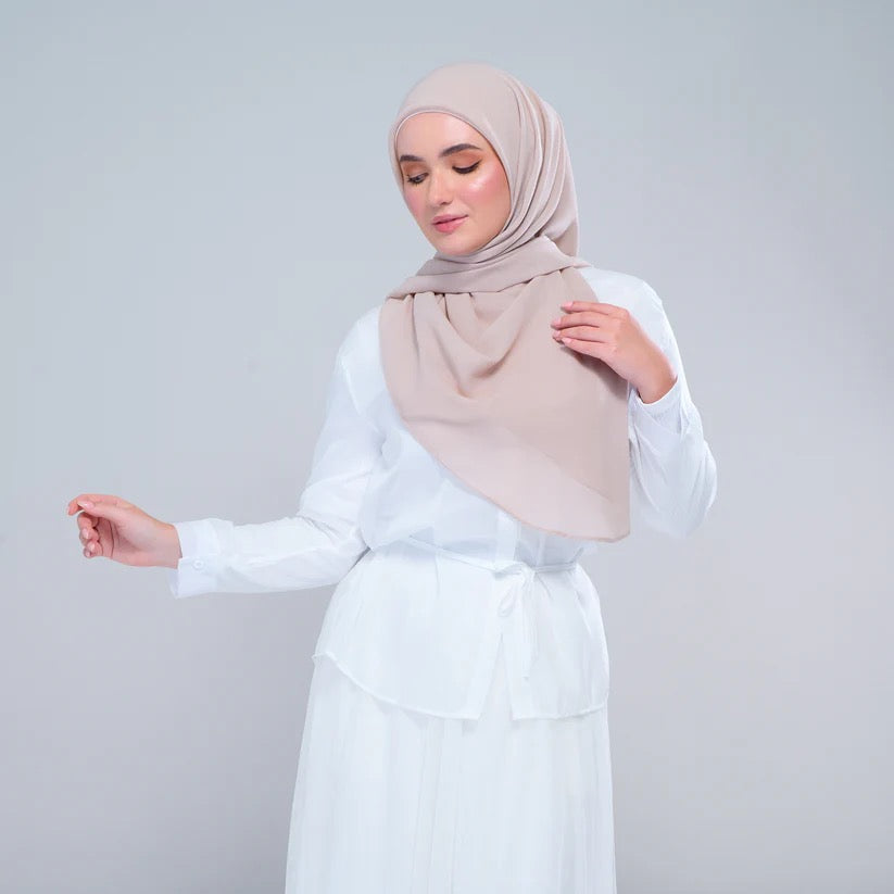 Instant Square Tag n' Go | Cotton Voile in Khaki Taupe