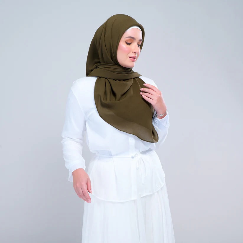 Instant Square Tag n' Go | Cotton Voile in Olive