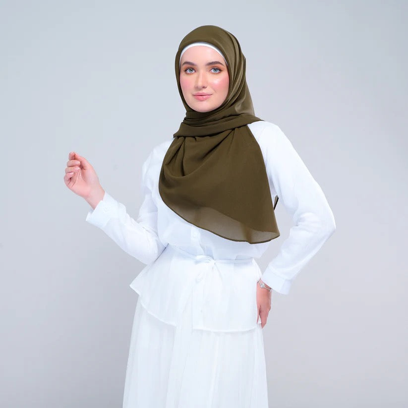 Instant Square Tag n' Go | Cotton Voile in Olive