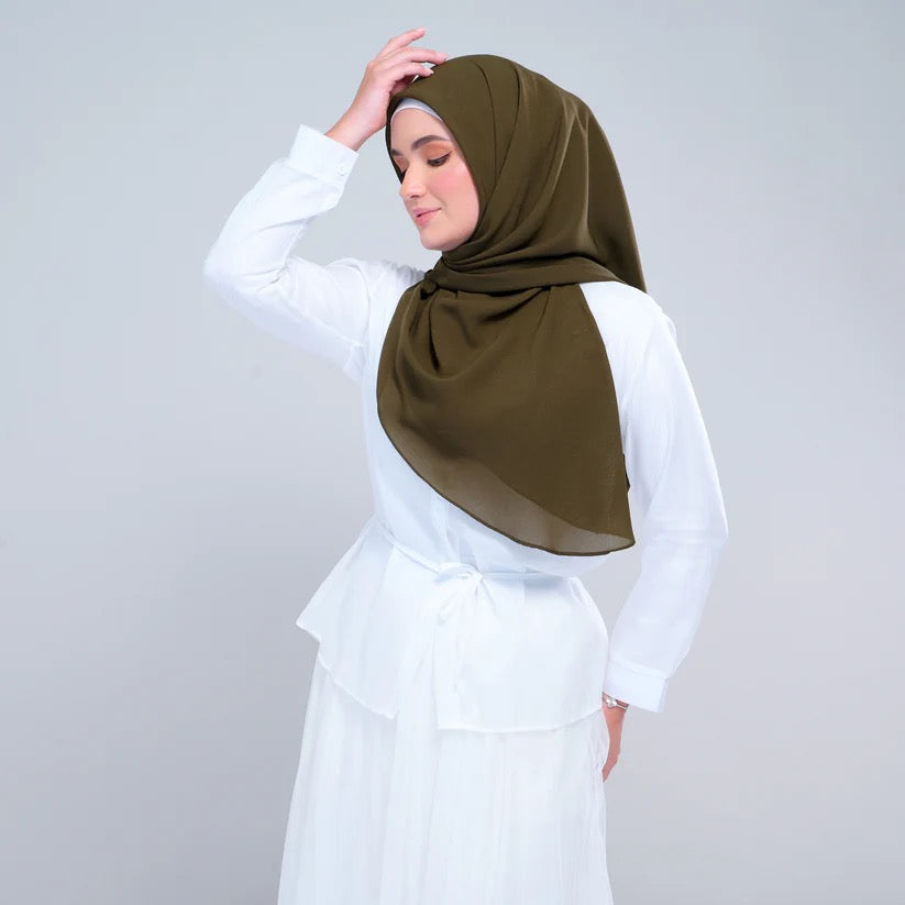 Instant Square Tag n' Go | Cotton Voile in Olive