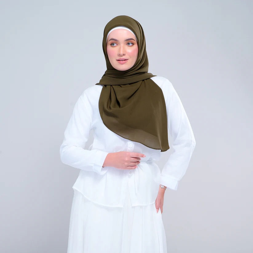 Instant Square Tag n' Go | Cotton Voile in Olive