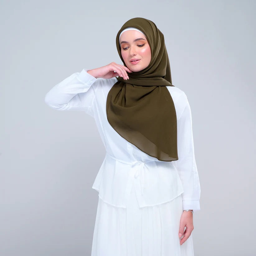 Instant Square Tag n' Go | Cotton Voile in Olive