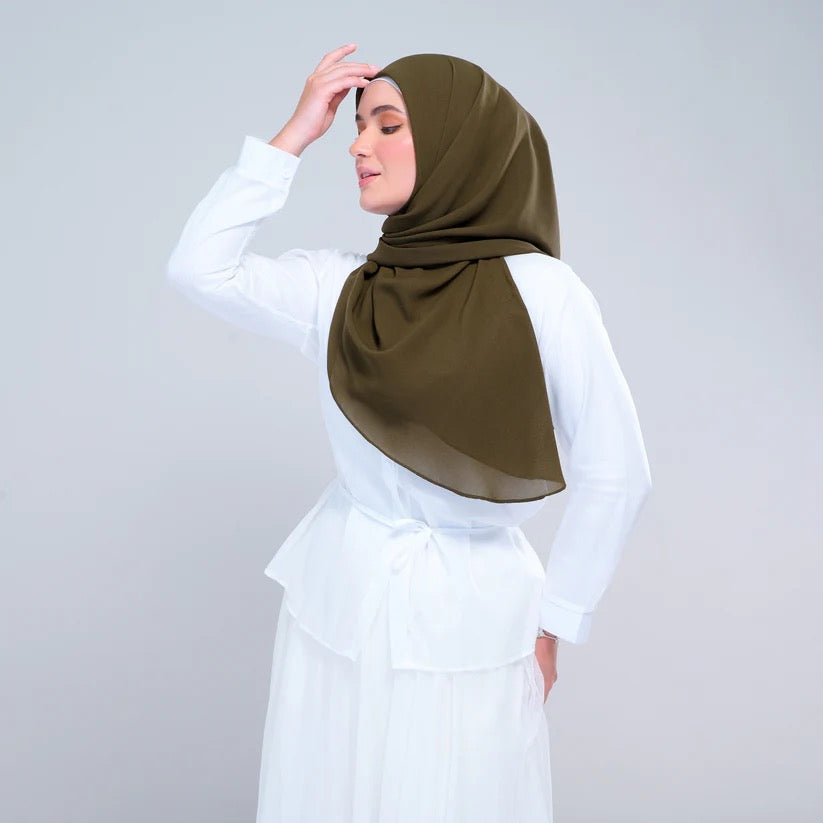 Instant Square Tag n' Go | Cotton Voile in Olive