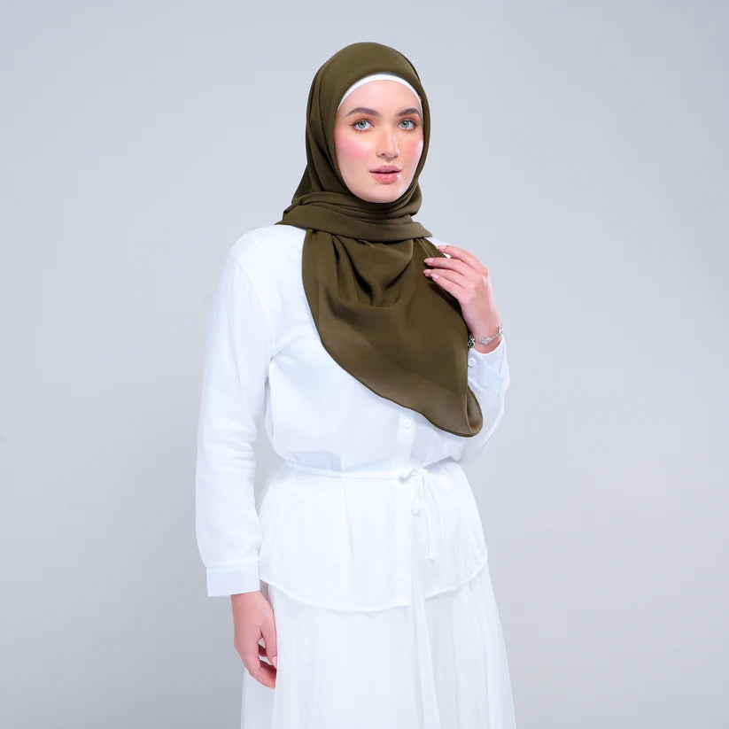 Instant Square Tag n' Go | Cotton Voile in Olive