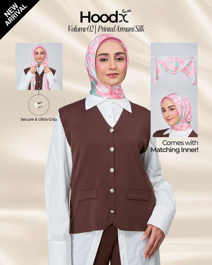 [★New] HoodX Luxe Printed Set in Jade Rose