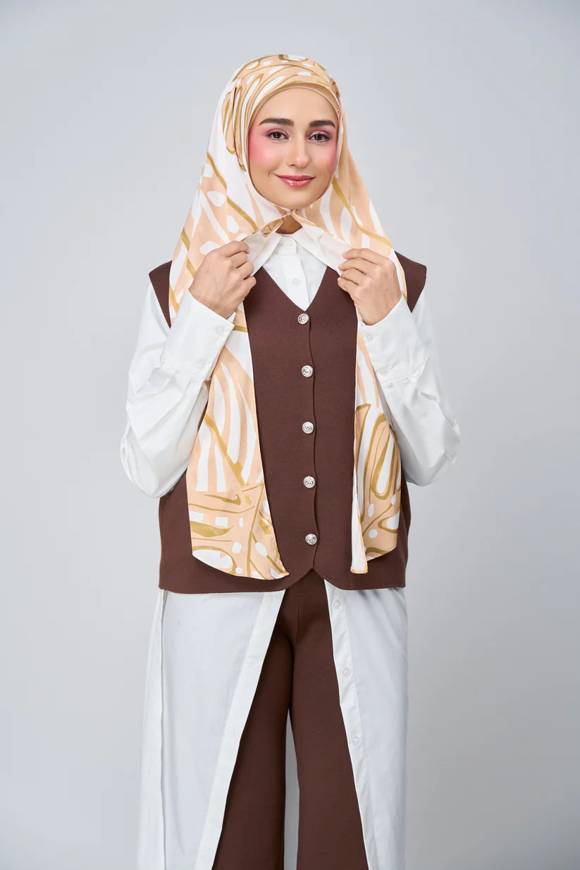 [★New] HoodX Luxe Printed Set in Linen Leaf