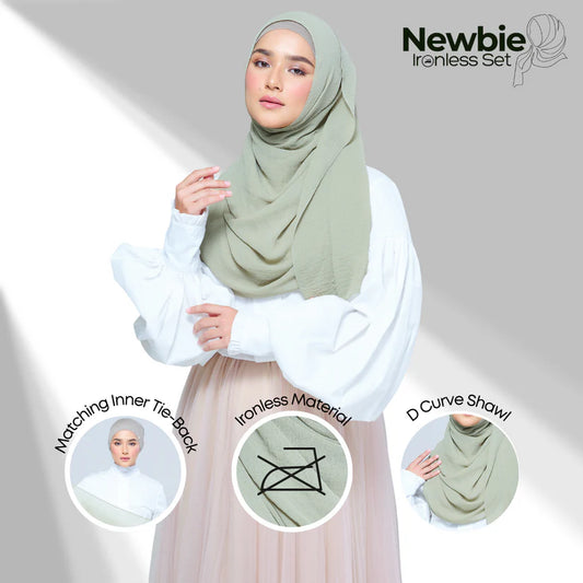 Newbie Ironless Set in Matcha Green