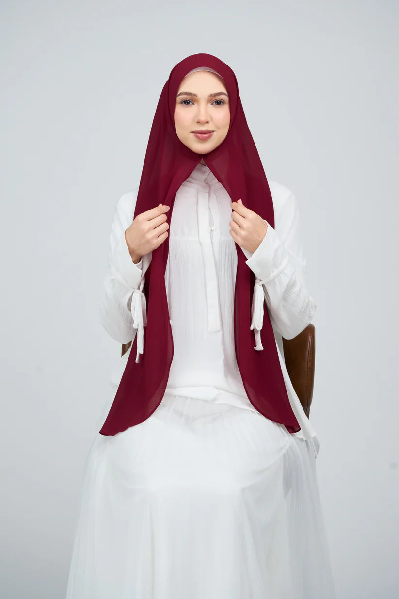 [★New] HoodX Curve [Pearl Chiffon] in Merlot