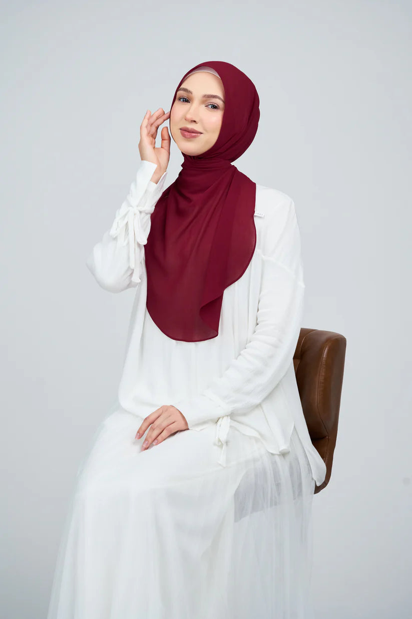 [★New] HoodX Curve [Pearl Chiffon] in Merlot