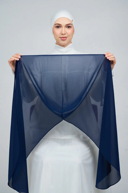 [★New] HoodX Curve [Pearl Chiffon] in Navy Blue