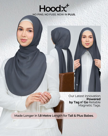 [★New] HoodX Curve [Pearl Chiffon] in Raven Grey