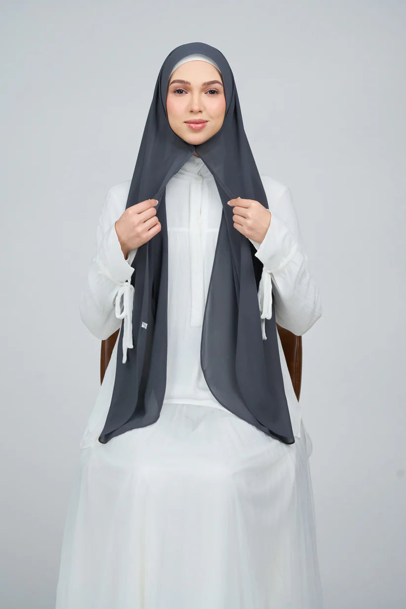 [★New] HoodX Curve [Pearl Chiffon] in Raven Grey