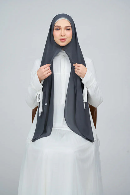 [★New] HoodX Curve [Pearl Chiffon] in Raven Grey