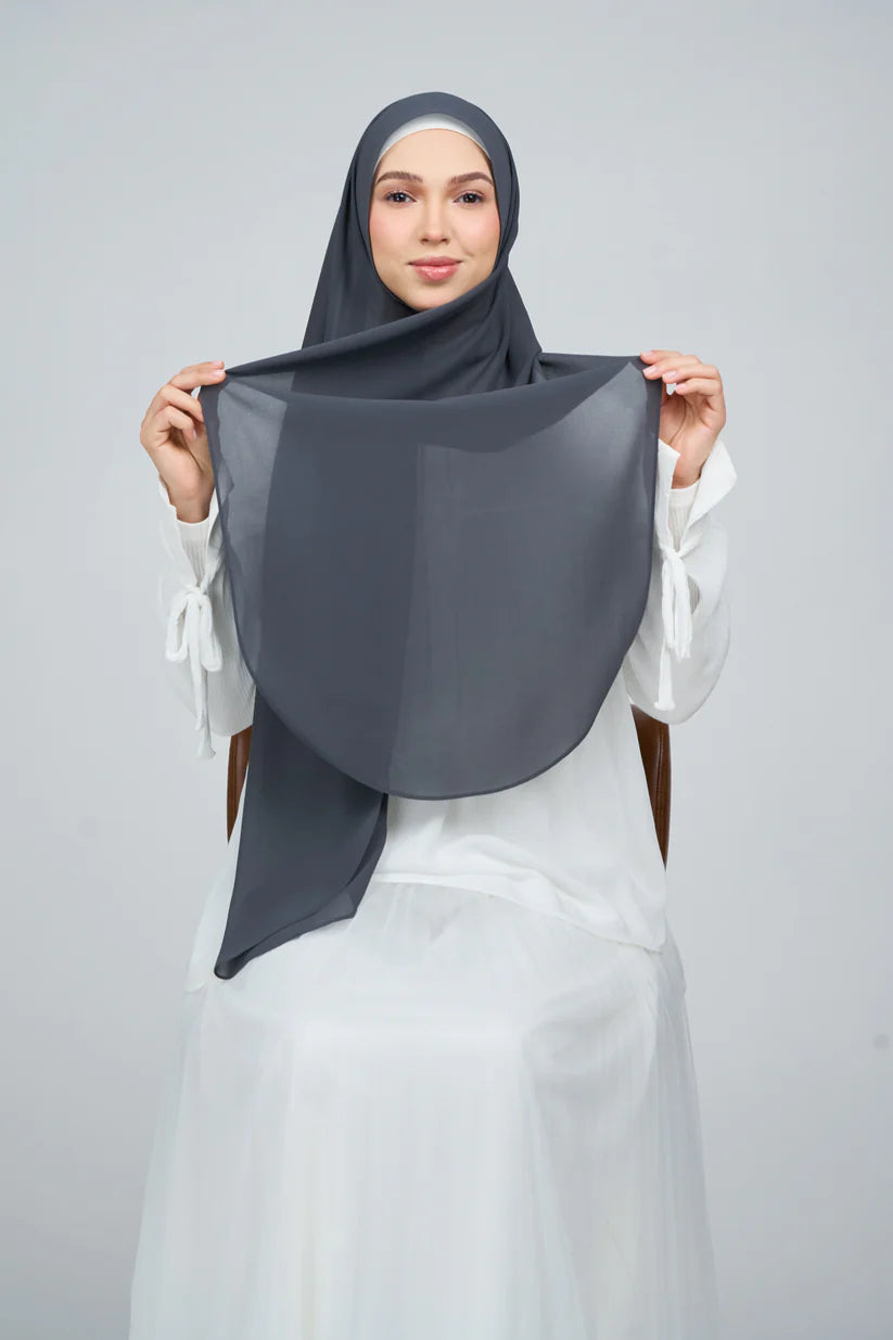 [★New] HoodX Curve [Pearl Chiffon] in Raven Grey