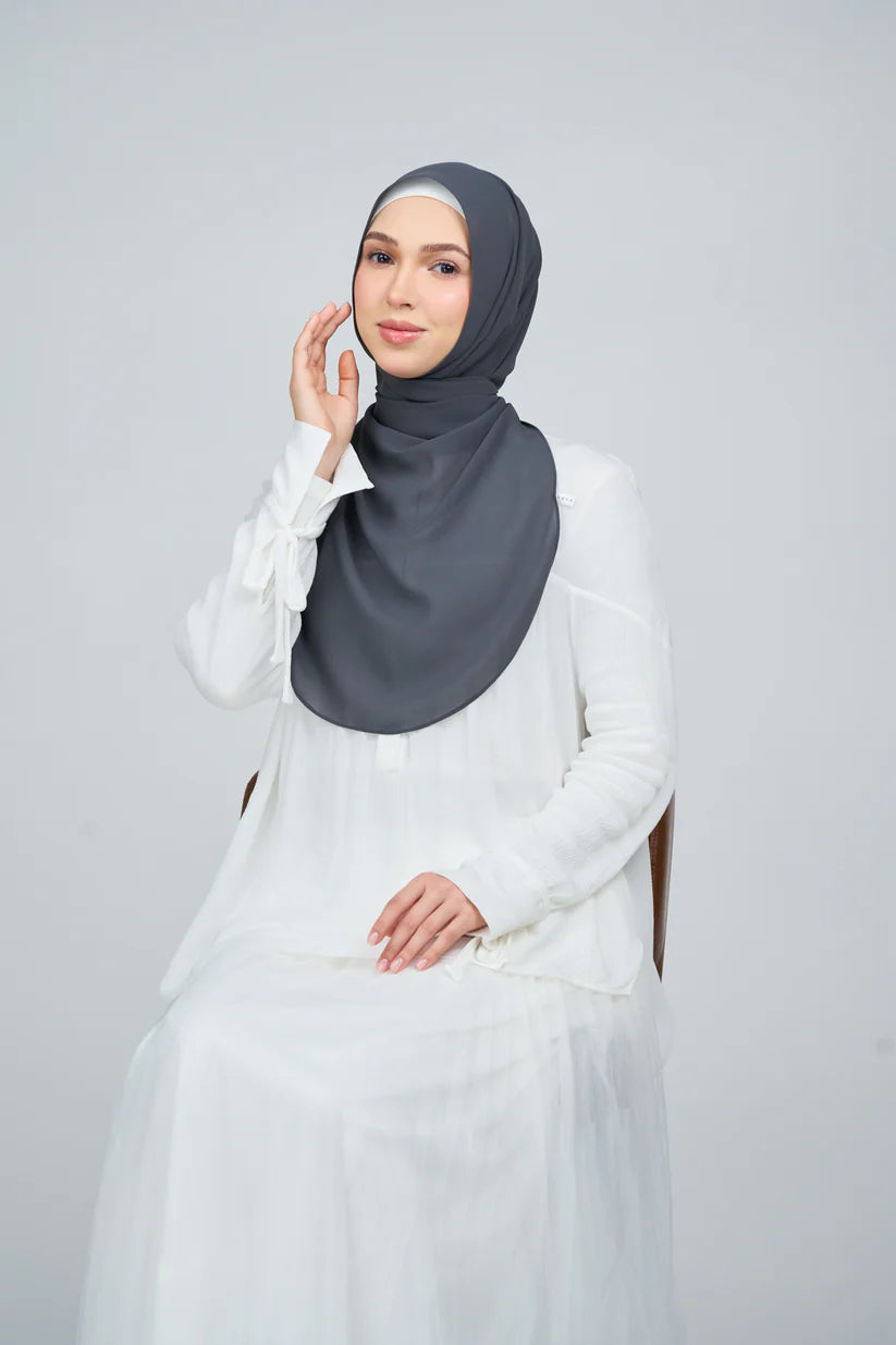 [★New] HoodX Curve [Pearl Chiffon] in Raven Grey
