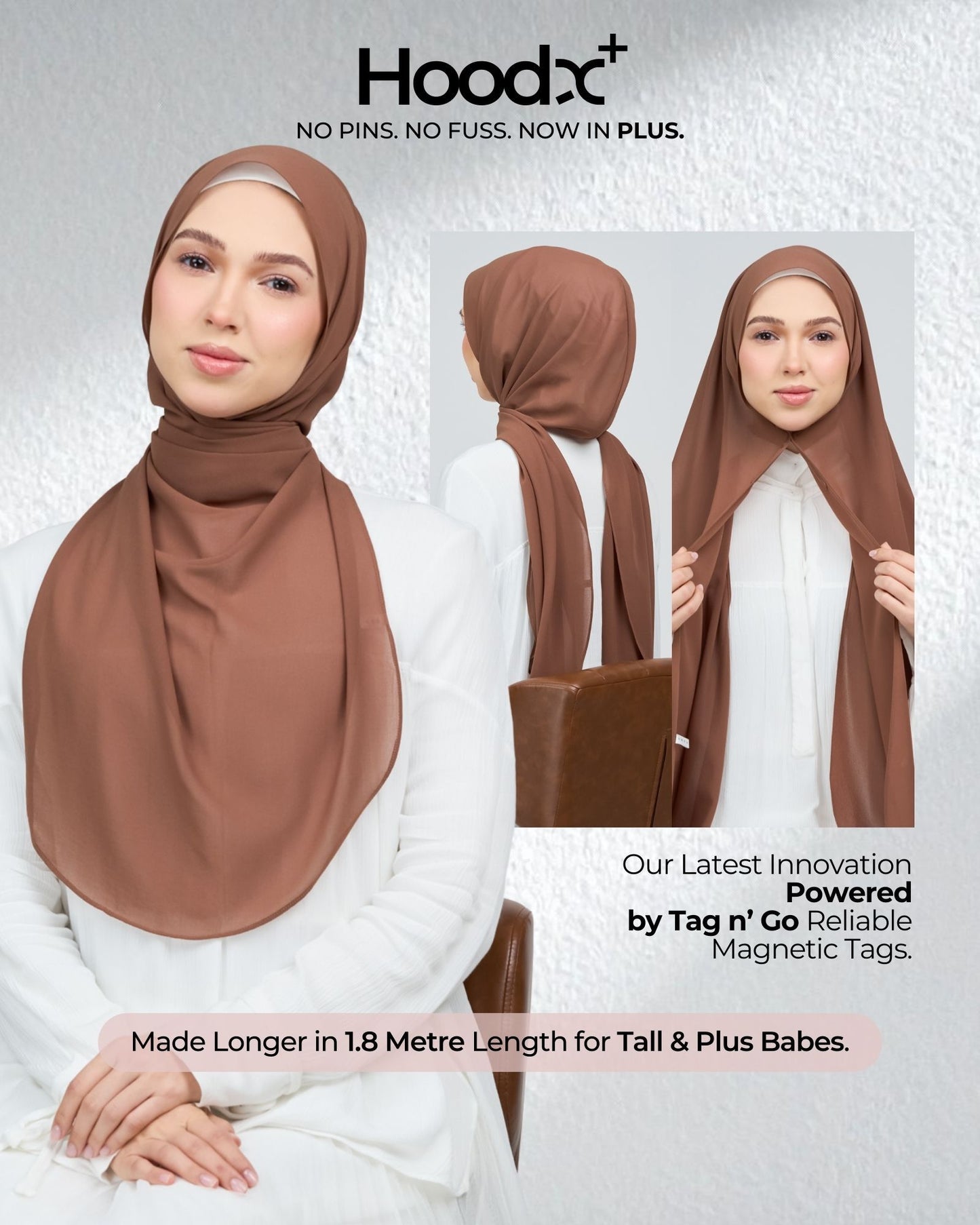 [★New] HoodX Curve [Pearl Chiffon] in Rich Brown