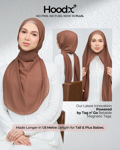 [★New] HoodX Curve [Pearl Chiffon] in Rich Brown