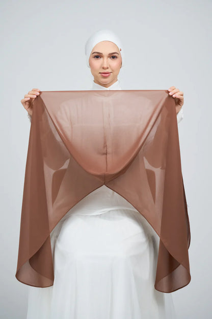 [★New] HoodX Curve [Pearl Chiffon] in Rich Brown