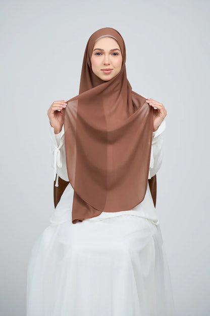 [★New] HoodX Curve [Pearl Chiffon] in Rich Brown