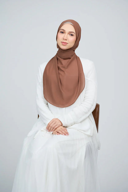 [★New] HoodX Curve [Pearl Chiffon] in Rich Brown